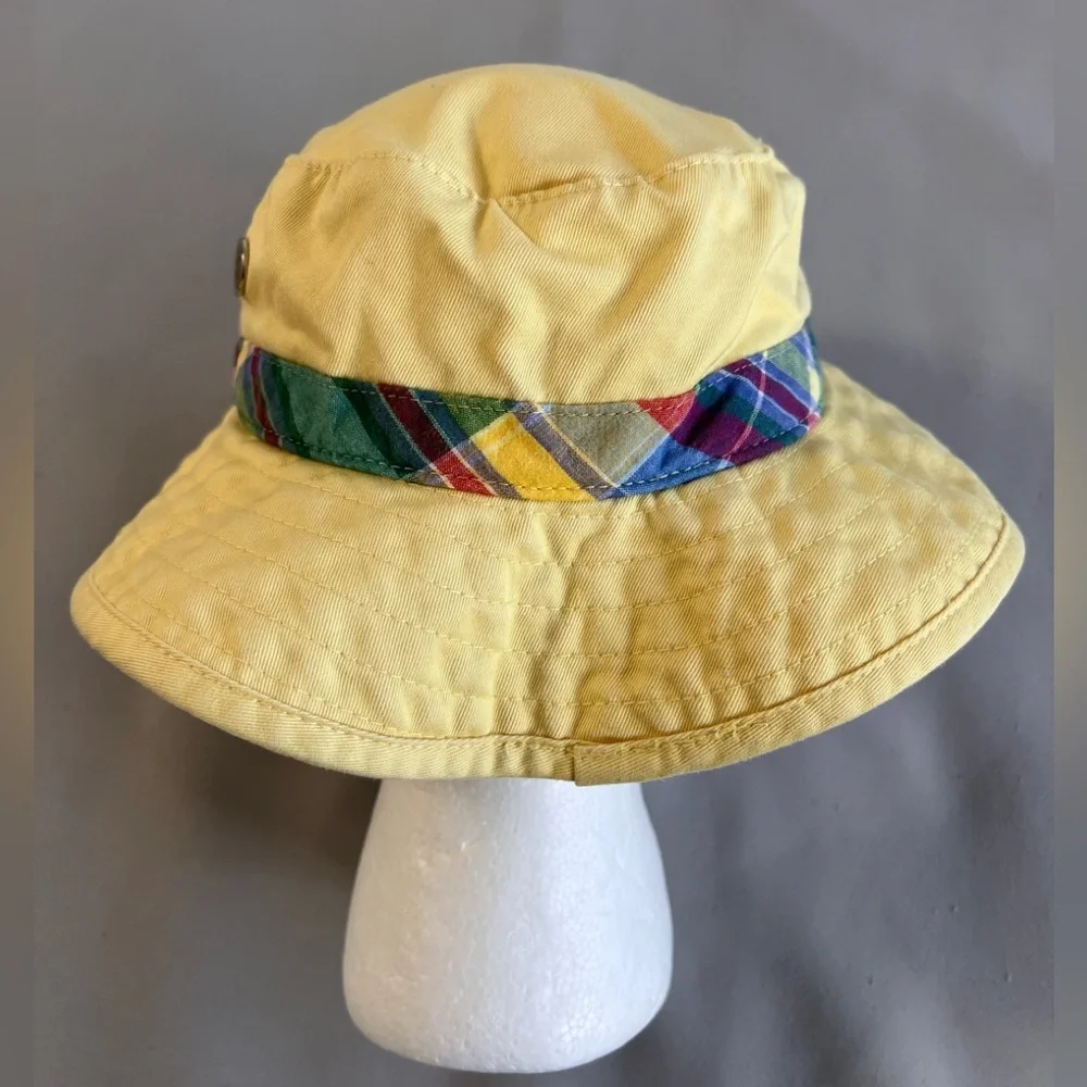 Polo Ralph‎ Lauren  Toddlers Bucket Hat Solid Plaid Yellow Unisex Kids